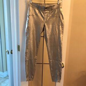 Metallic Silver Women's Pants